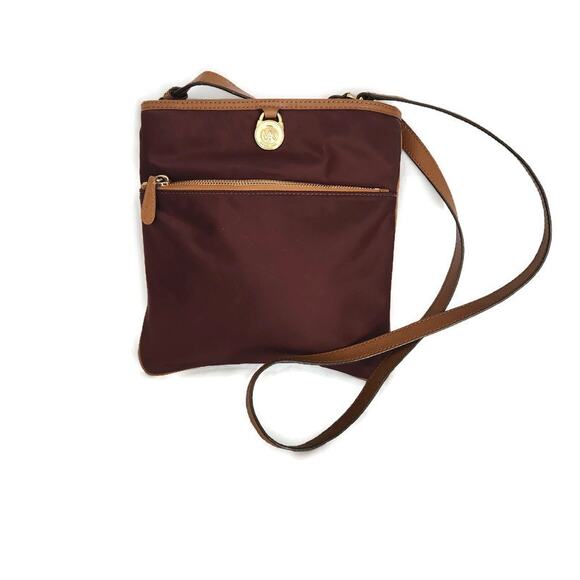 Michael Kors Handbags - Michael Kors Women's Kempton Burgundy Nylon Messenger Crossbody Bag
